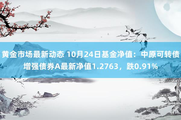 黄金市场最新动态 10月24日基金净值：中原可转债增强债券A最新净值1.2763，跌0.91%