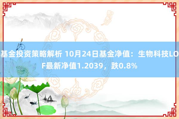 基金投资策略解析 10月24日基金净值：生物科技LOF最新净值1.2039，跌0.8%