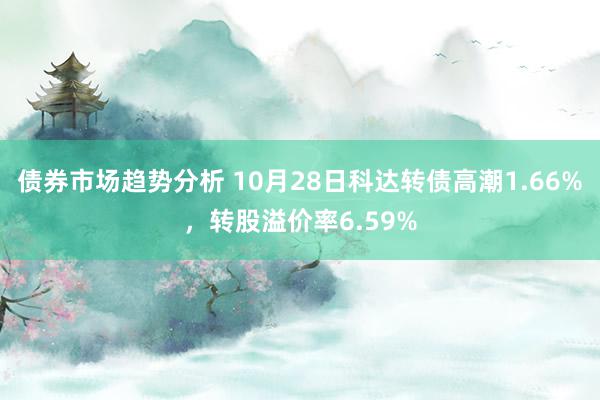 债券市场趋势分析 10月28日科达转债高潮1.66%，转股溢价率6.59%