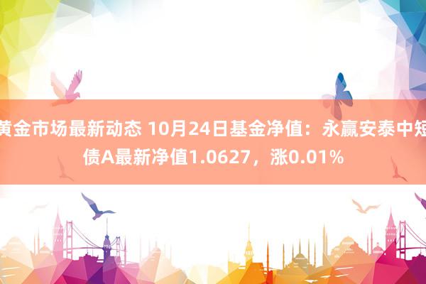 黄金市场最新动态 10月24日基金净值：永赢安泰中短债A最新净值1.0627，涨0.01%