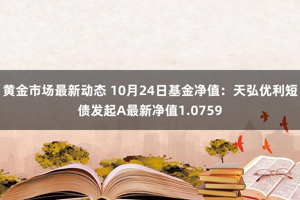 黄金市场最新动态 10月24日基金净值：天弘优利短债发起A最新净值1.0759