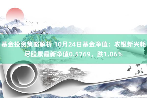 基金投资策略解析 10月24日基金净值：农银新兴耗尽股票最新净值0.5769，跌1.06%