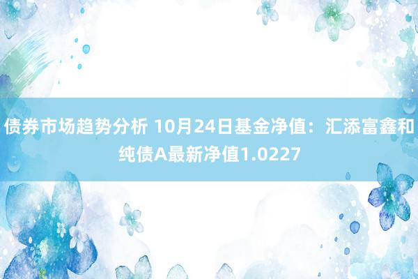 债券市场趋势分析 10月24日基金净值：汇添富鑫和纯债A最新净值1.0227