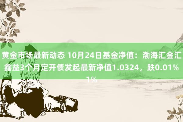 黄金市场最新动态 10月24日基金净值：渤海汇金汇鑫益3个月定开债发起最新净值1.0324，跌0.01%