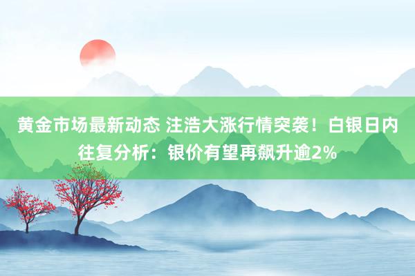 黄金市场最新动态 注浩大涨行情突袭！白银日内往复分析：银价有望再飙升逾2%