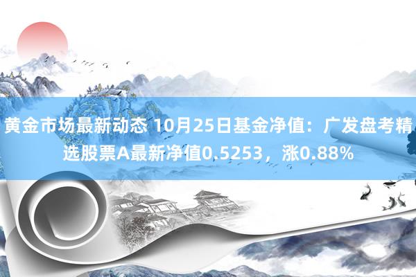 黄金市场最新动态 10月25日基金净值：广发盘考精选股票A最新净值0.5253，涨0.88%