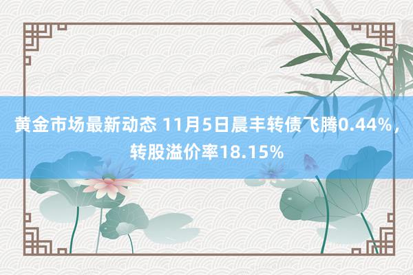 黄金市场最新动态 11月5日晨丰转债飞腾0.44%，转股溢价率18.15%