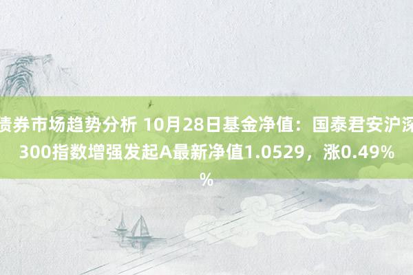 债券市场趋势分析 10月28日基金净值：国泰君安沪深300指数增强发起A最新净值1.0529，涨0.49%