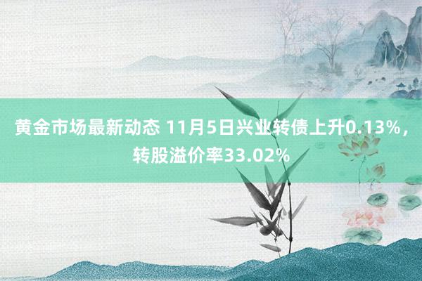 黄金市场最新动态 11月5日兴业转债上升0.13%，转股溢价率33.02%