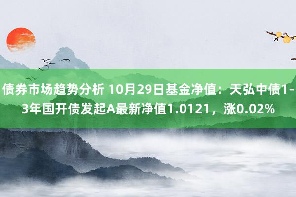 债券市场趋势分析 10月29日基金净值：天弘中债1-3年国开债发起A最新净值1.0121，涨0.02%