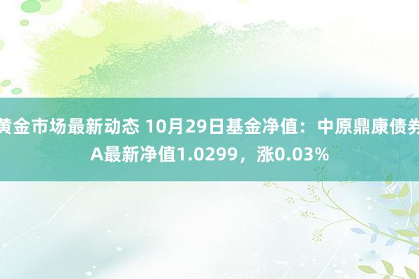 黄金市场最新动态 10月29日基金净值：中原鼎康债券A最新净值1.0299，涨0.03%