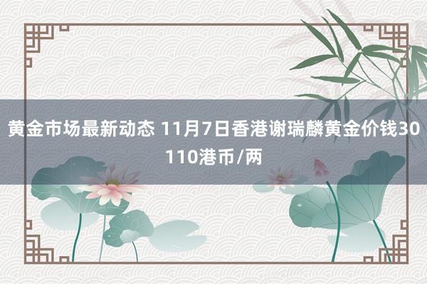 黄金市场最新动态 11月7日香港谢瑞麟黄金价钱30110港币/两