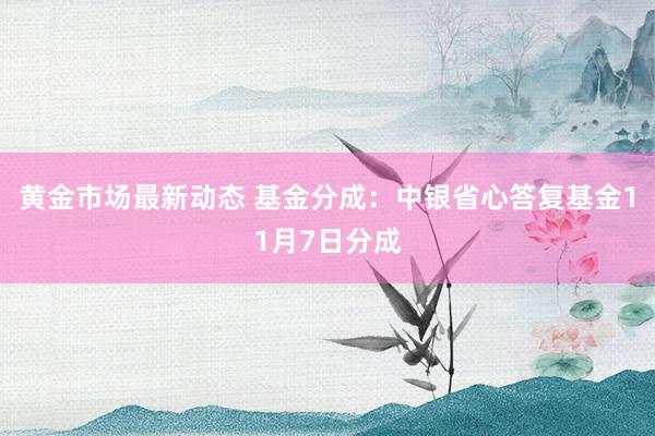 黄金市场最新动态 基金分成：中银省心答复基金11月7日分成