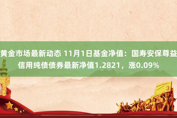 黄金市场最新动态 11月1日基金净值：国寿安保尊益信用纯债债券最新净值1.2821，涨0.09%