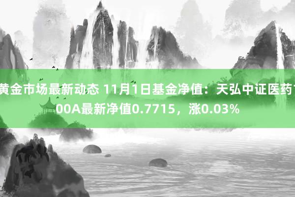 黄金市场最新动态 11月1日基金净值：天弘中证医药100A最新净值0.7715，涨0.03%