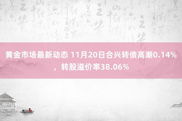 黄金市场最新动态 11月20日合兴转债高潮0.14%，转股溢价率38.06%