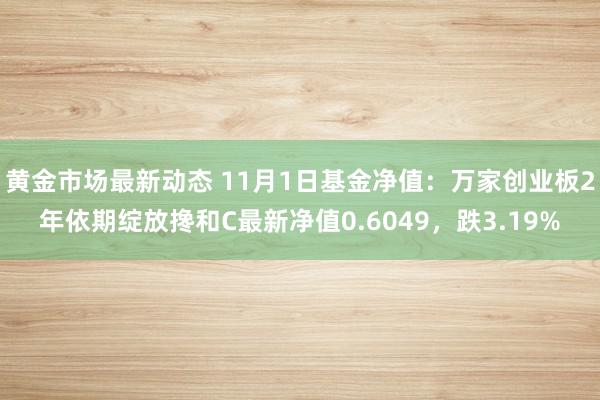 黄金市场最新动态 11月1日基金净值：万家创业板2年依期绽放搀和C最新净值0.6049，跌3.19%