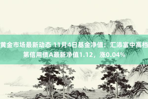 黄金市场最新动态 11月4日基金净值：汇添富中高档第信用债A最新净值1.12，涨0.04%