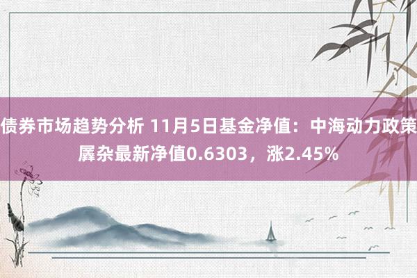 债券市场趋势分析 11月5日基金净值：中海动力政策羼杂最新净值0.6303，涨2.45%