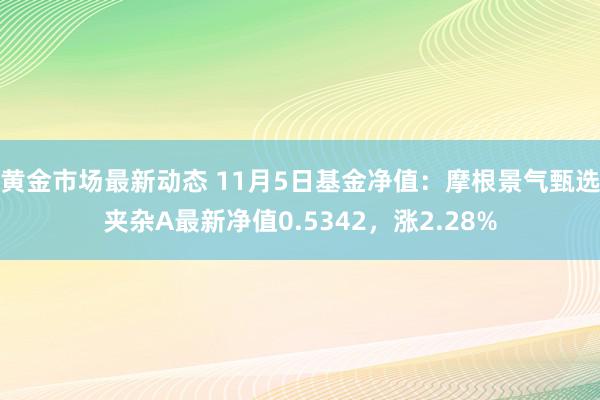 黄金市场最新动态 11月5日基金净值：摩根景气甄选夹杂A最新净值0.5342，涨2.28%