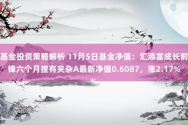 基金投资策略解析 11月5日基金净值：汇添富成长前锋六个月捏有夹杂A最新净值0.6087，涨2.17%