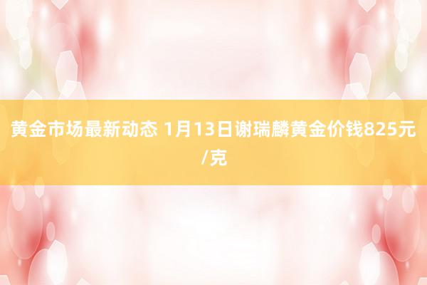 黄金市场最新动态 1月13日谢瑞麟黄金价钱825元/克