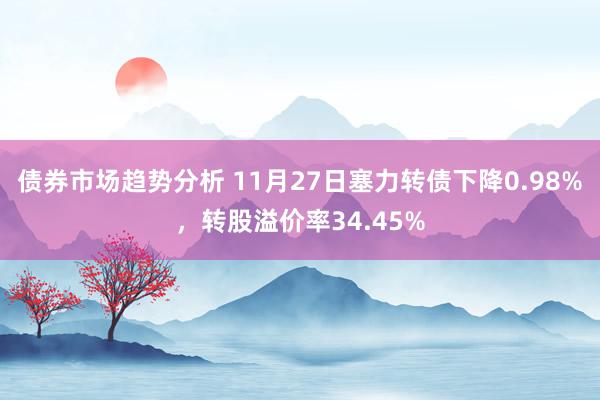 债券市场趋势分析 11月27日塞力转债下降0.98%，转股溢价率34.45%