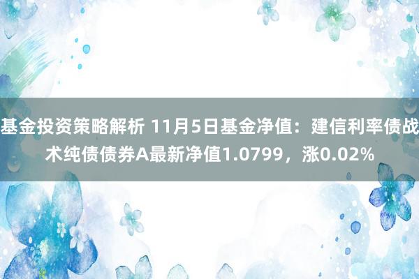 基金投资策略解析 11月5日基金净值：建信利率债战术纯债债券A最新净值1.0799，涨0.02%