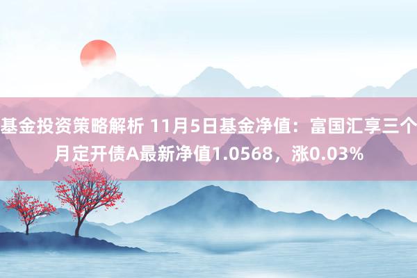 基金投资策略解析 11月5日基金净值：富国汇享三个月定开债A最新净值1.0568，涨0.03%