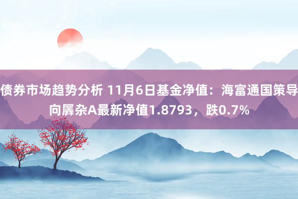 债券市场趋势分析 11月6日基金净值：海富通国策导向羼杂A最新净值1.8793，跌0.7%