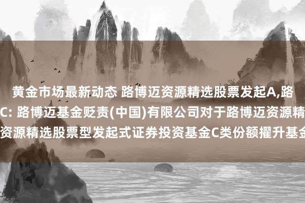 黄金市场最新动态 路博迈资源精选股票发起A,路博迈资源精选股票发起C: 路博迈基金贬责(中国)有限公司对于路博迈资源精选股票型发起式证券投资基金C类份额擢升基金份额净值精度的公告