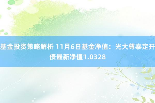 基金投资策略解析 11月6日基金净值：光大尊泰定开债最新净值1.0328