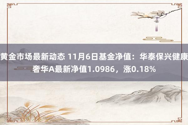 黄金市场最新动态 11月6日基金净值：华泰保兴健康奢华A最新净值1.0986，涨0.18%