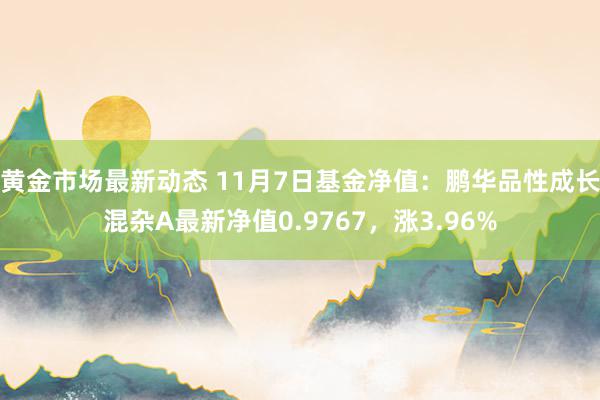 黄金市场最新动态 11月7日基金净值：鹏华品性成长混杂A最新净值0.9767，涨3.96%