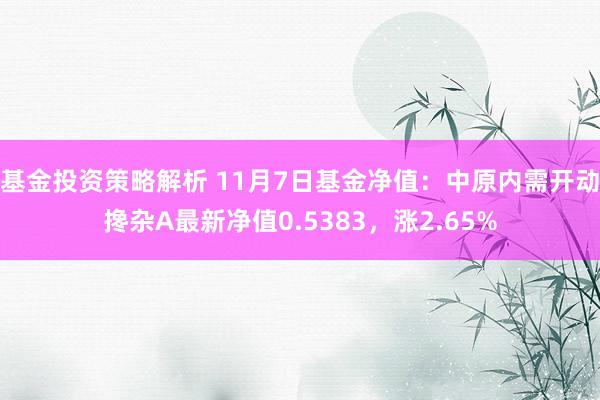 基金投资策略解析 11月7日基金净值：中原内需开动搀杂A最新净值0.5383，涨2.65%