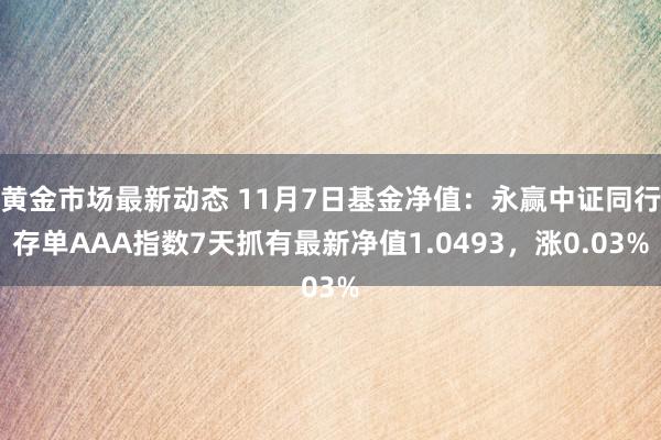 黄金市场最新动态 11月7日基金净值：永赢中证同行存单AAA指数7天抓有最新净值1.0493，涨0.03%