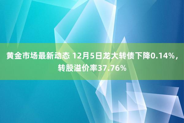 黄金市场最新动态 12月5日龙大转债下降0.14%，转股溢价率37.76%