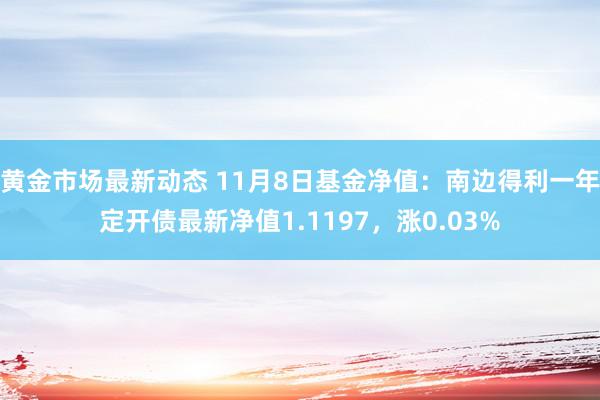 黄金市场最新动态 11月8日基金净值：南边得利一年定开债最新净值1.1197，涨0.03%