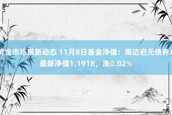 黄金市场最新动态 11月8日基金净值：南边启元债券A最新净值1.1918，涨0.02%