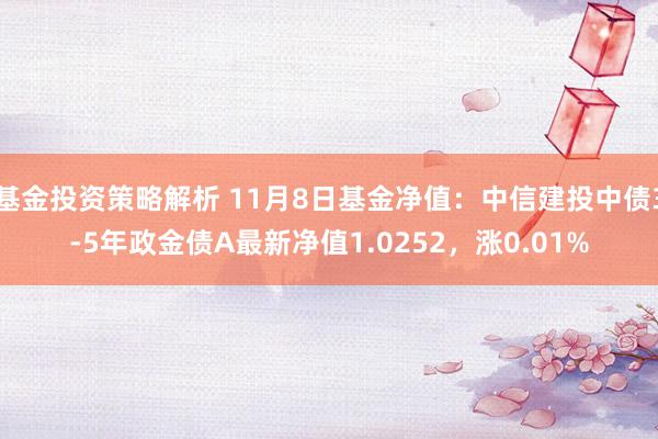 基金投资策略解析 11月8日基金净值：中信建投中债3-5年政金债A最新净值1.0252，涨0.01%