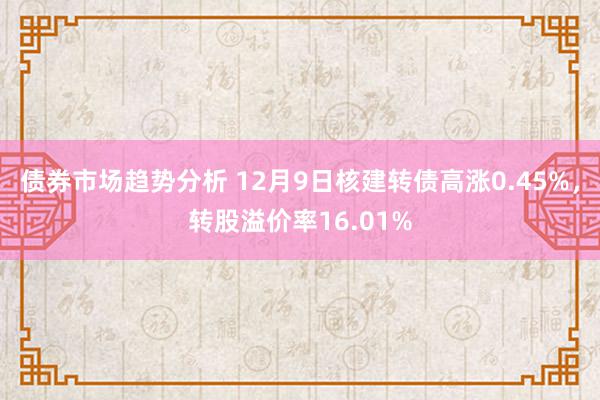 债券市场趋势分析 12月9日核建转债高涨0.45%，转股溢价率16.01%