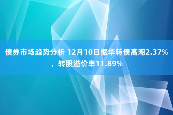 债券市场趋势分析 12月10日振华转债高潮2.37%，转股溢价率11.89%