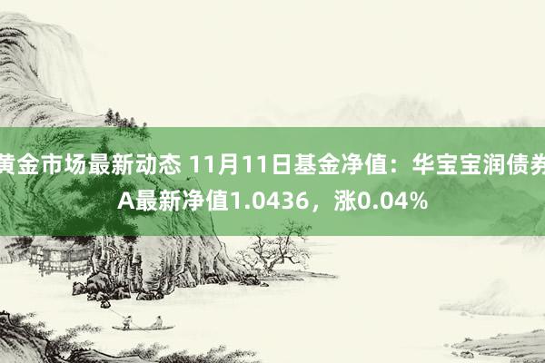 黄金市场最新动态 11月11日基金净值：华宝宝润债券A最新净值1.0436，涨0.04%