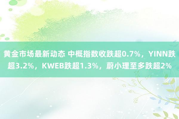 黄金市场最新动态 中概指数收跌超0.7%，YINN跌超3.2%，KWEB跌超1.3%，蔚小理至多跌超2%