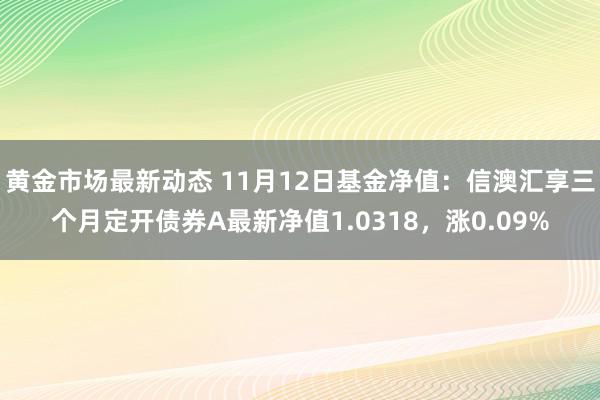 黄金市场最新动态 11月12日基金净值：信澳汇享三个月定开债券A最新净值1.0318，涨0.09%