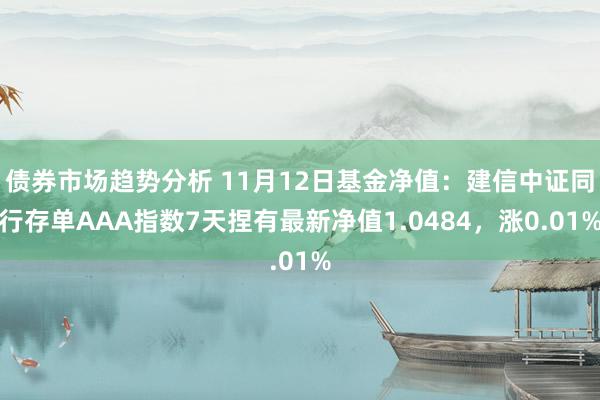 债券市场趋势分析 11月12日基金净值：建信中证同行存单AAA指数7天捏有最新净值1.0484，涨0.01%