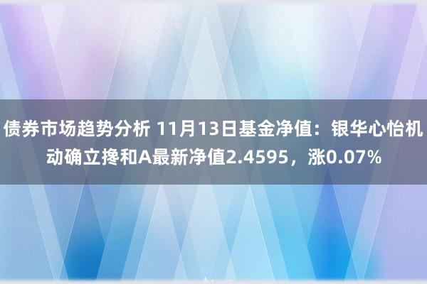 债券市场趋势分析 11月13日基金净值：银华心怡机动确立搀和A最新净值2.4595，涨0.07%