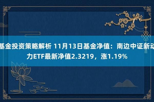 基金投资策略解析 11月13日基金净值：南边中证新动力ETF最新净值2.3219，涨1.19%