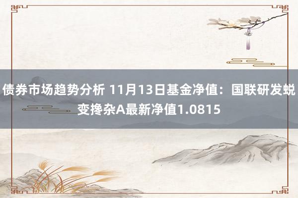 债券市场趋势分析 11月13日基金净值：国联研发蜕变搀杂A最新净值1.0815