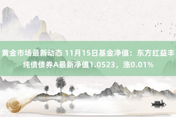 黄金市场最新动态 11月15日基金净值：东方红益丰纯债债券A最新净值1.0523，涨0.01%